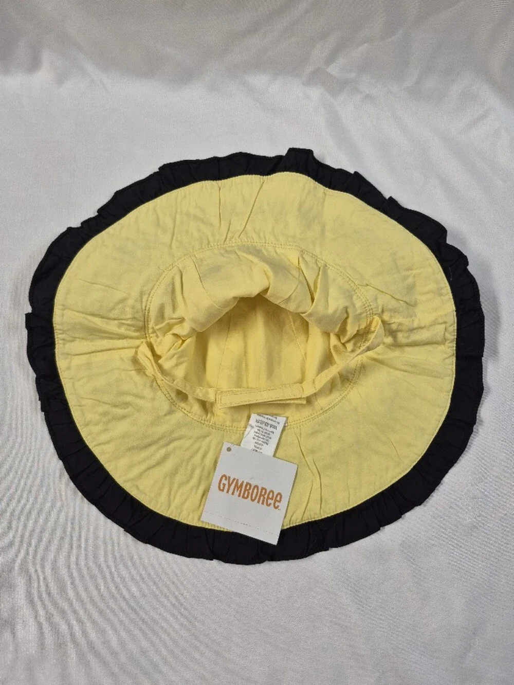 Gymboree Baby Girls Bumble Bee Ruffle Sun Hat Cotton Yellow Black Sz 2T-3T NWT